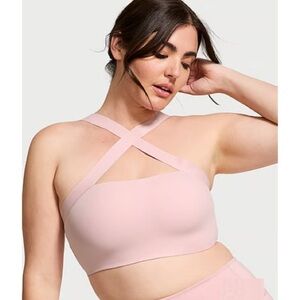 NWT Victoria’s Secret Sport VSX Elevate™ Cross-Strap Bandeau Sports Bra Pink